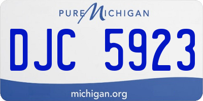 MI license plate DJC5923