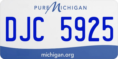 MI license plate DJC5925