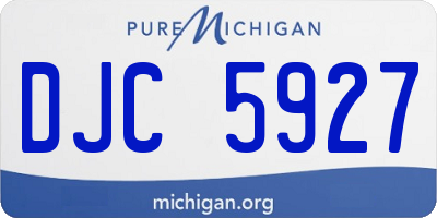 MI license plate DJC5927