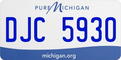 MI license plate DJC5930