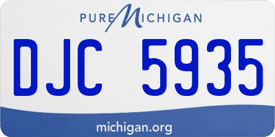 MI license plate DJC5935