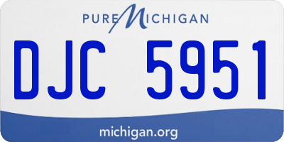 MI license plate DJC5951