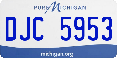 MI license plate DJC5953