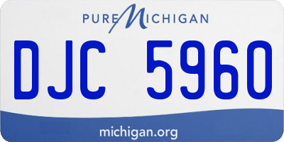 MI license plate DJC5960