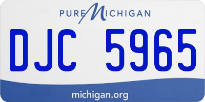 MI license plate DJC5965