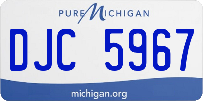 MI license plate DJC5967