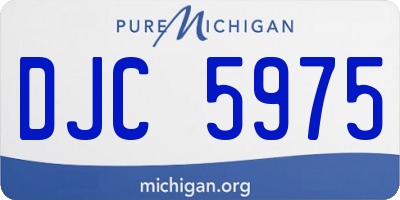 MI license plate DJC5975