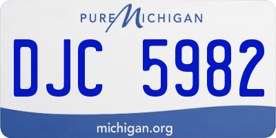 MI license plate DJC5982
