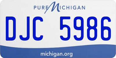 MI license plate DJC5986