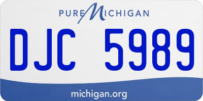MI license plate DJC5989