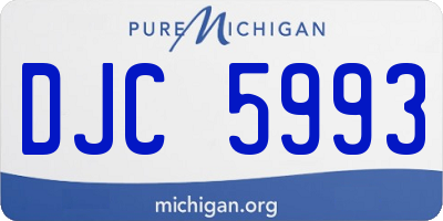 MI license plate DJC5993