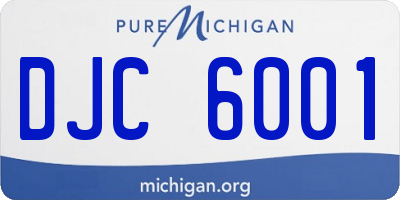 MI license plate DJC6001