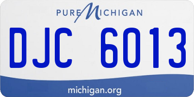 MI license plate DJC6013
