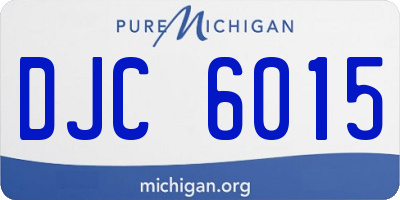 MI license plate DJC6015