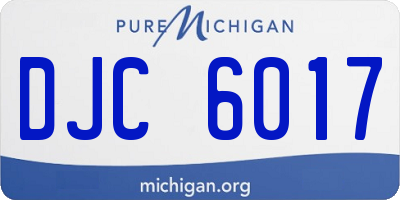 MI license plate DJC6017
