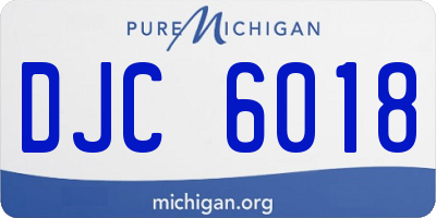MI license plate DJC6018