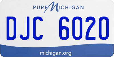MI license plate DJC6020