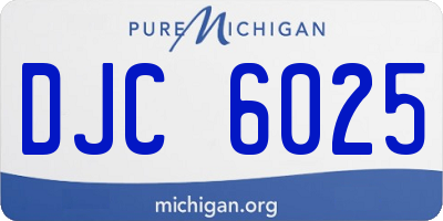 MI license plate DJC6025