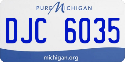 MI license plate DJC6035