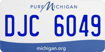 MI license plate DJC6049