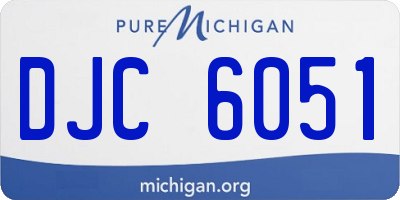 MI license plate DJC6051