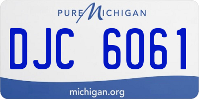 MI license plate DJC6061