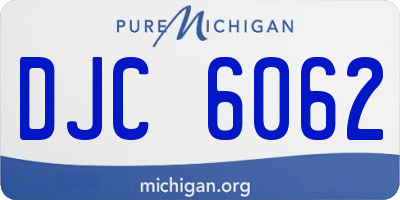 MI license plate DJC6062