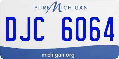 MI license plate DJC6064