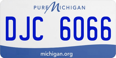 MI license plate DJC6066