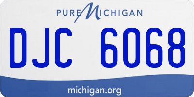 MI license plate DJC6068