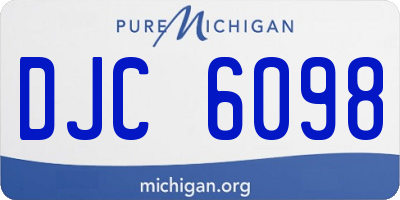MI license plate DJC6098