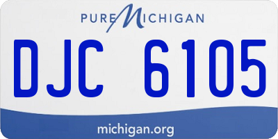 MI license plate DJC6105