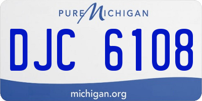 MI license plate DJC6108