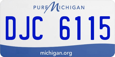 MI license plate DJC6115