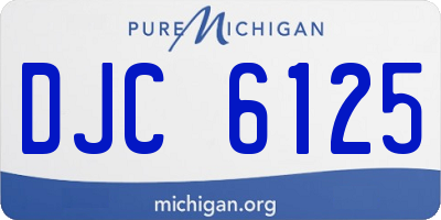 MI license plate DJC6125