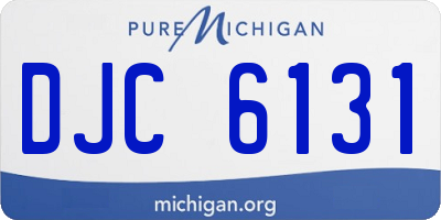 MI license plate DJC6131