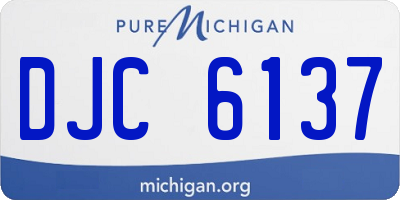 MI license plate DJC6137