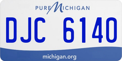 MI license plate DJC6140