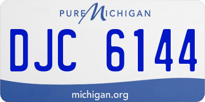 MI license plate DJC6144