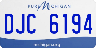 MI license plate DJC6194