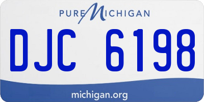 MI license plate DJC6198