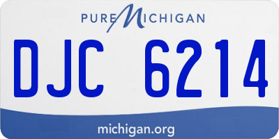 MI license plate DJC6214