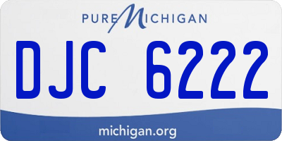 MI license plate DJC6222