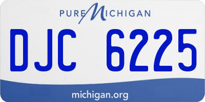 MI license plate DJC6225