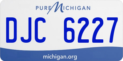 MI license plate DJC6227