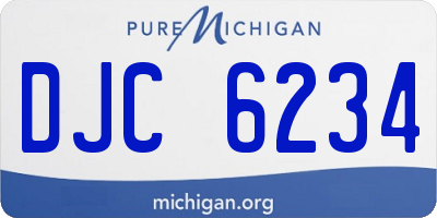 MI license plate DJC6234