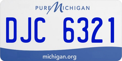 MI license plate DJC6321