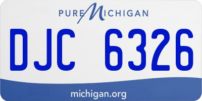 MI license plate DJC6326