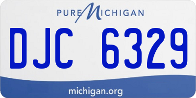 MI license plate DJC6329
