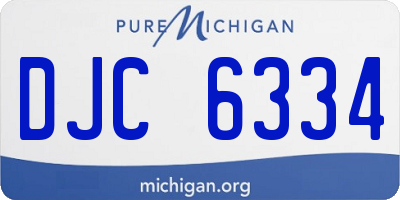 MI license plate DJC6334